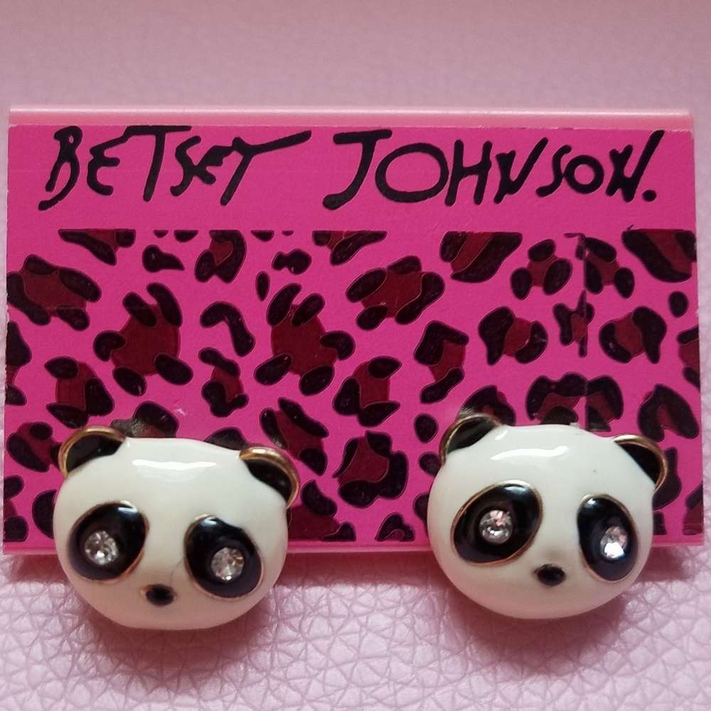 SOLD SOLD NWT BETSEY JOHNSON PANDA STUD EARRINGS